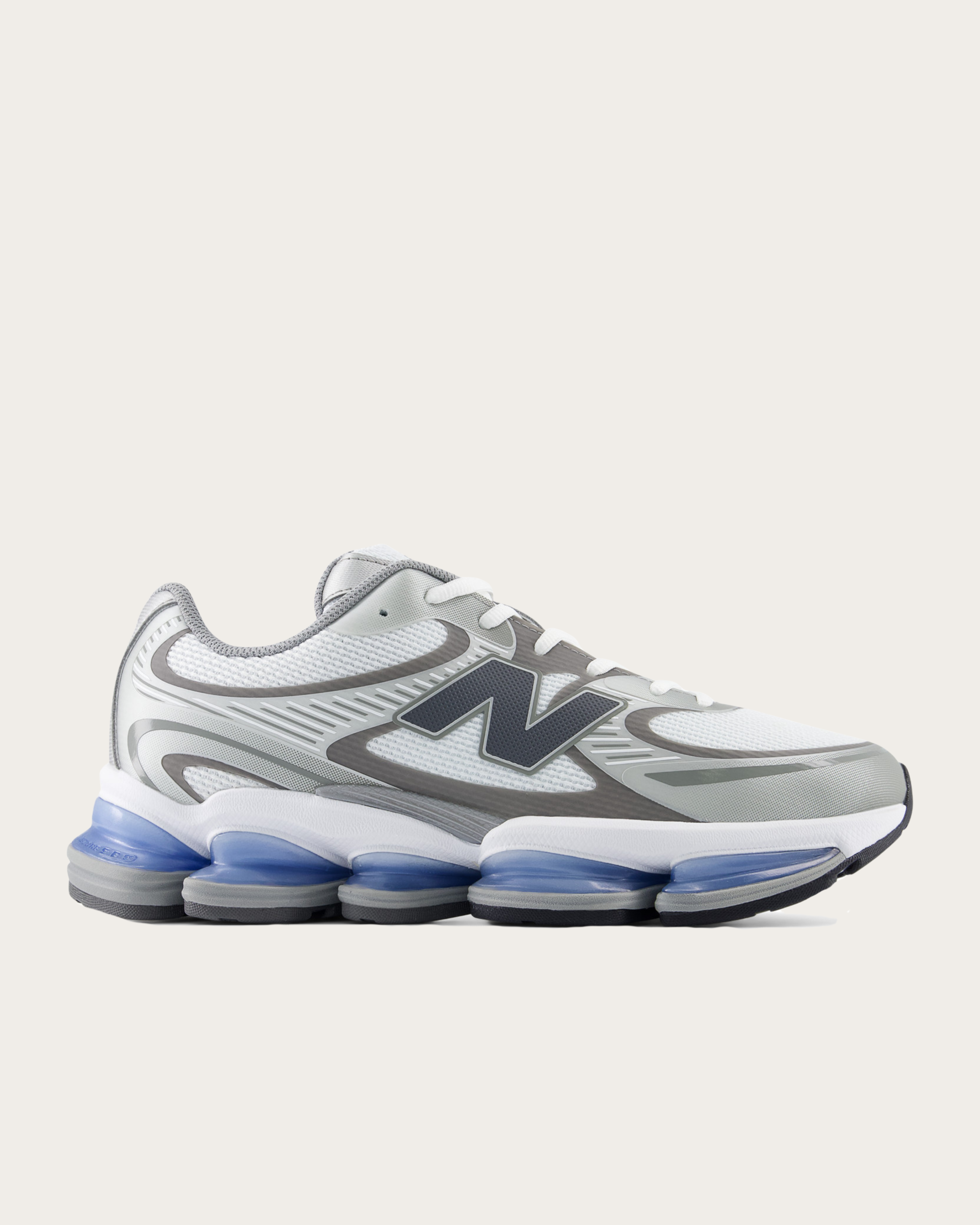 New Balance 2000 - White with Silver Metallic and Castlerock