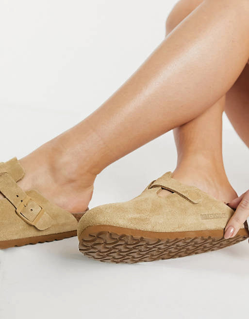 Birkenstock Boston - Latte Cream Suede Leather