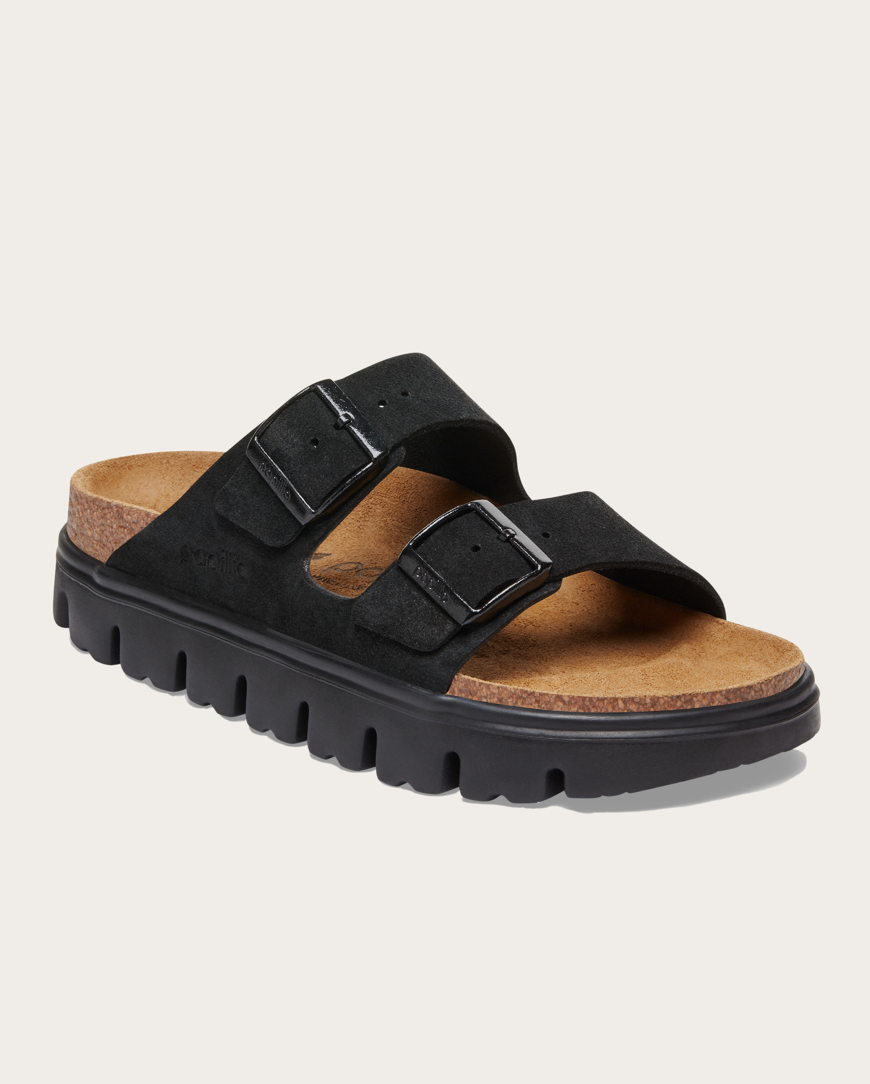 Birkenstock Arizona Chunky - Black/Black Suede Leather