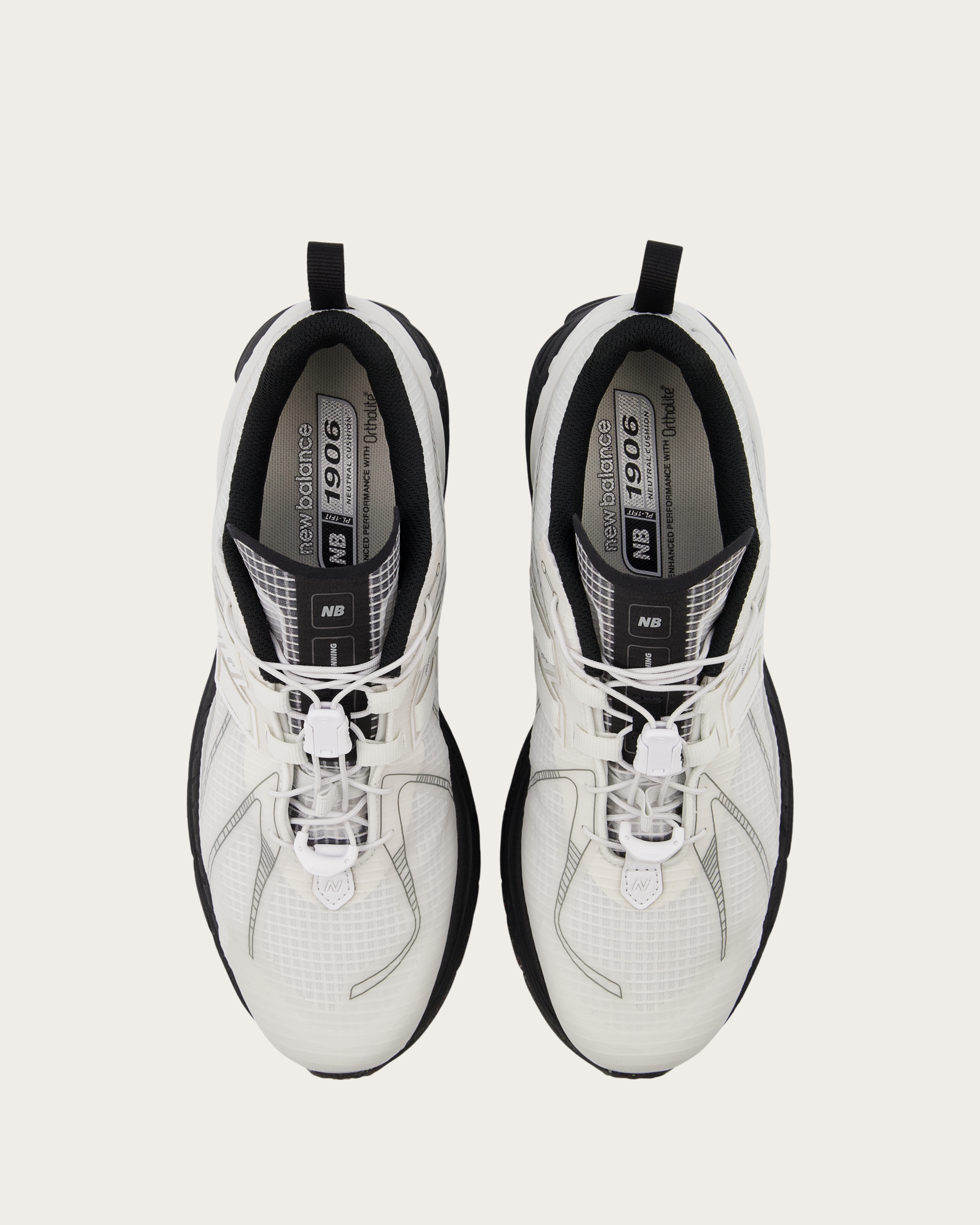 New Balance 1906R - White with Black and Castlerock