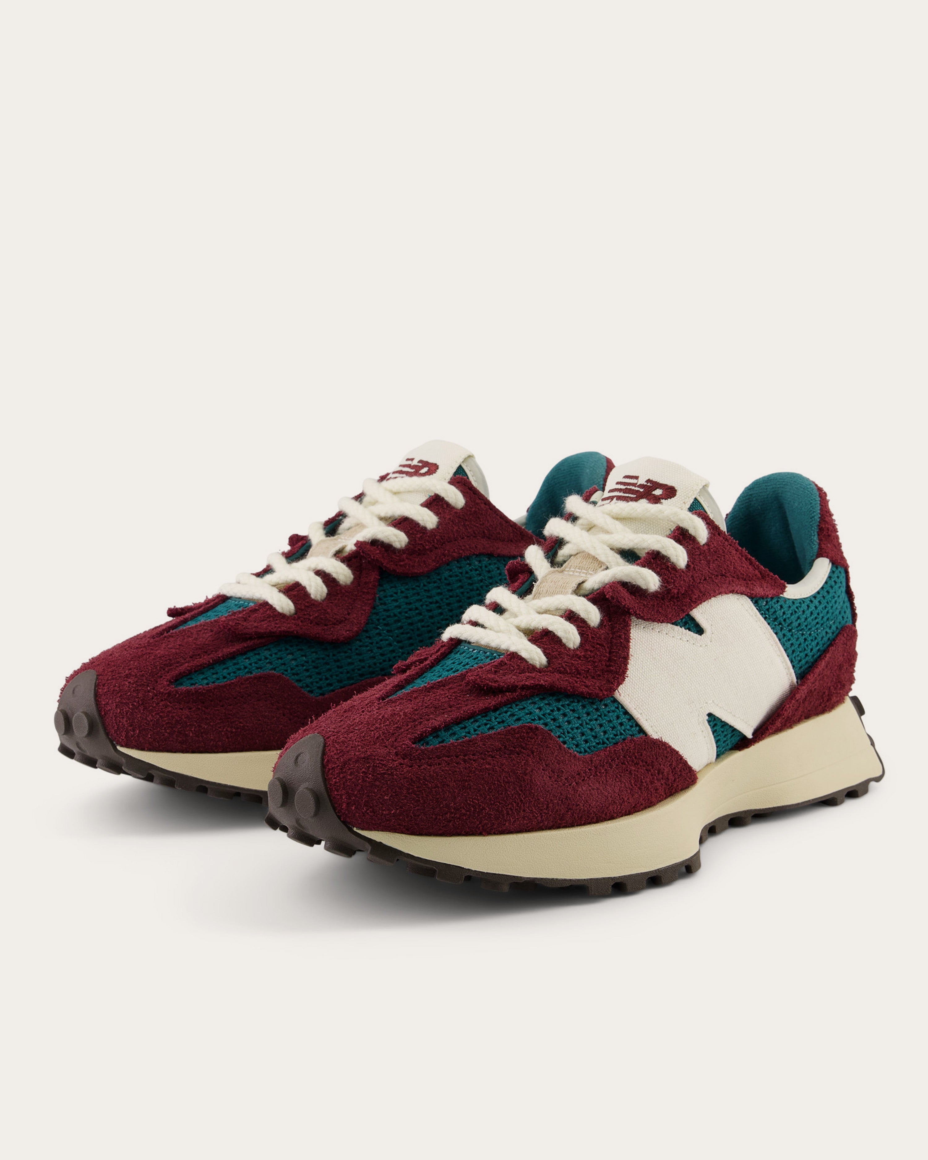 New Balance 327 Burgundy and Vintage Teal