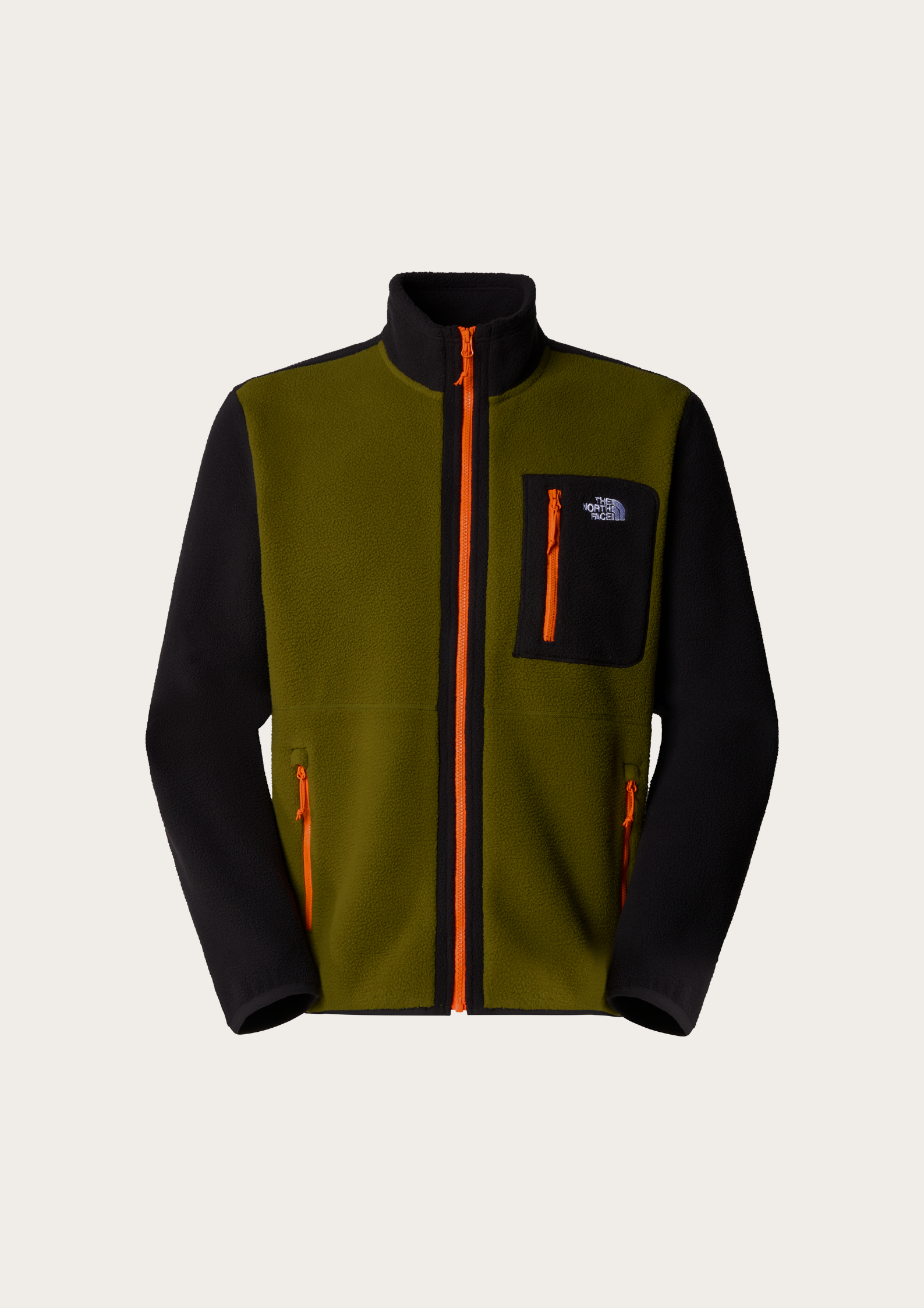 The North Face Men's Yumiori Full Zip Fleece - Forest Olive/ Black/ Orange