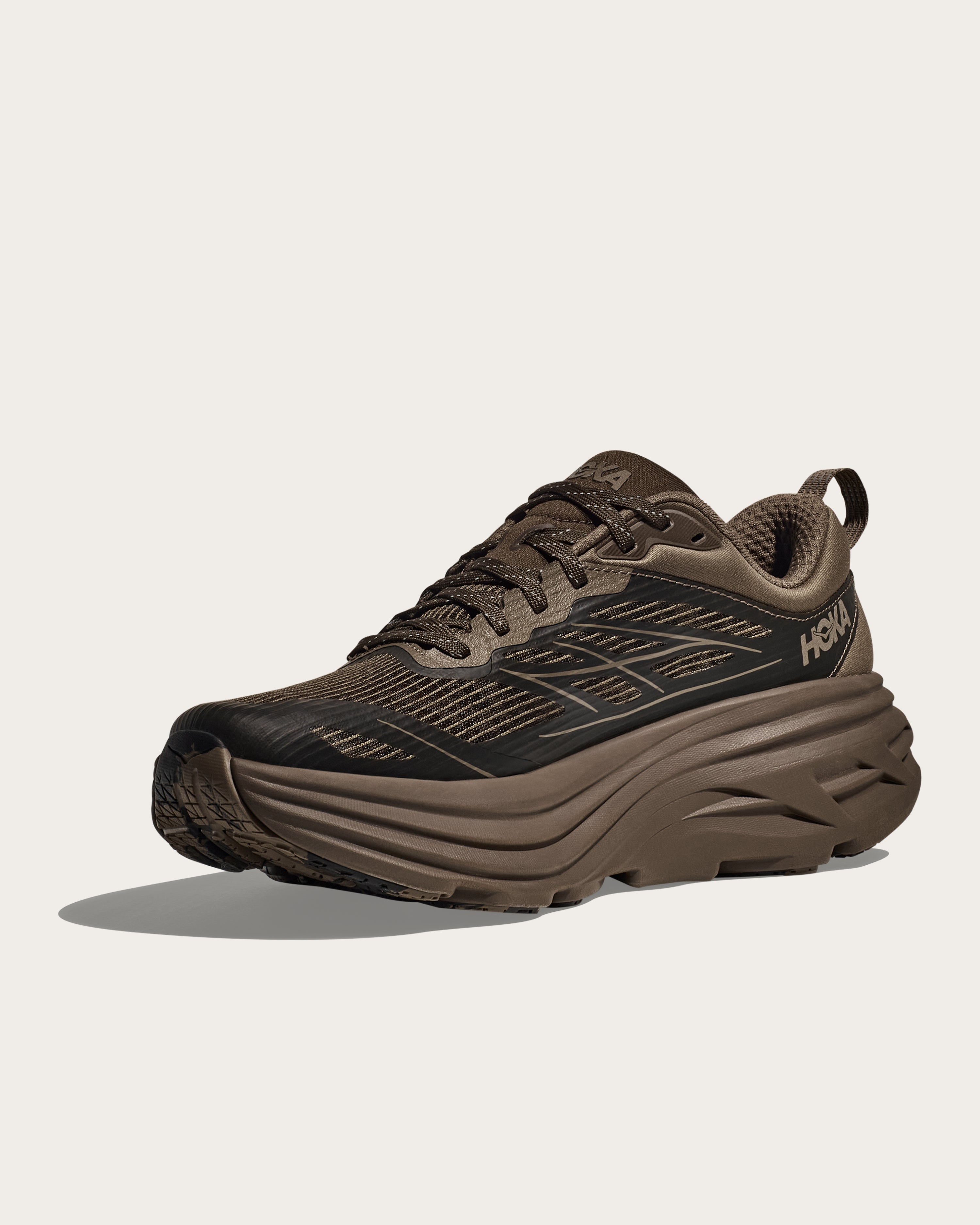 Hoka Stealth/Tech Bondi 8 Caged - Deep Umber