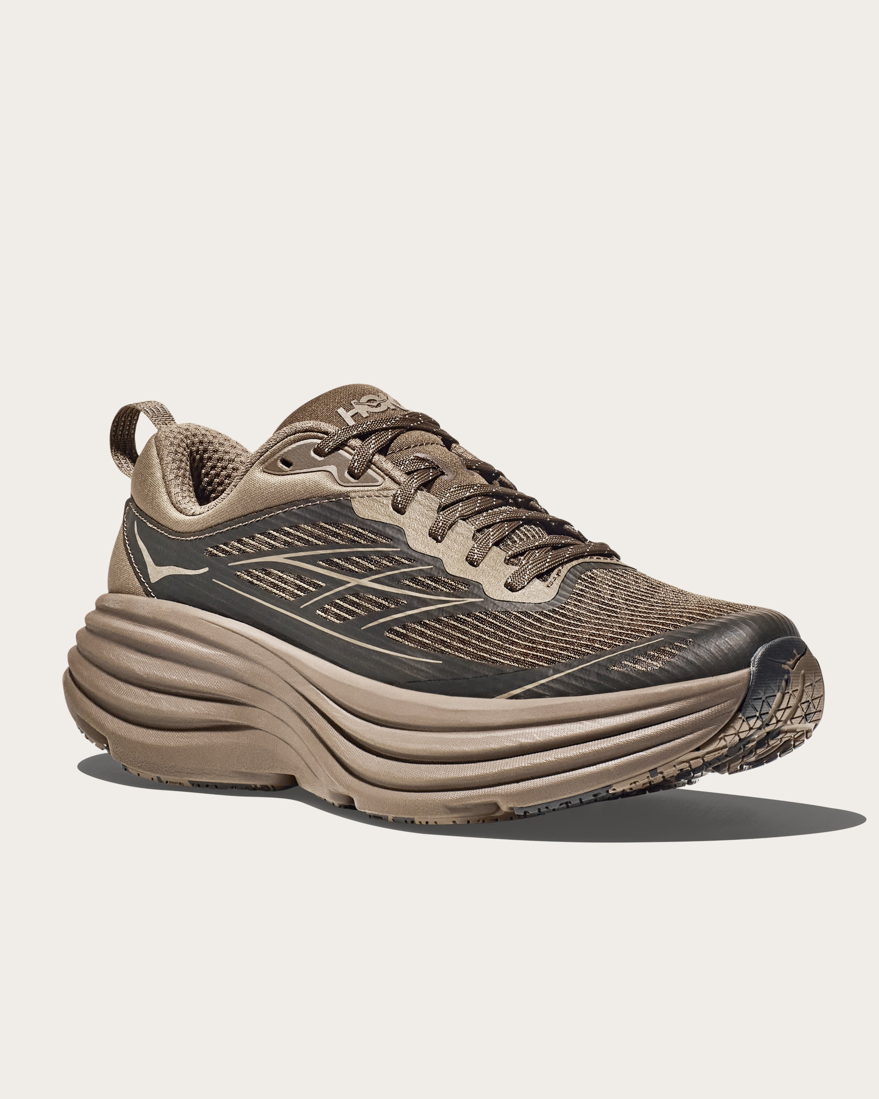 Hoka Stealth/Tech Bondi 8 Caged - Deep Umber