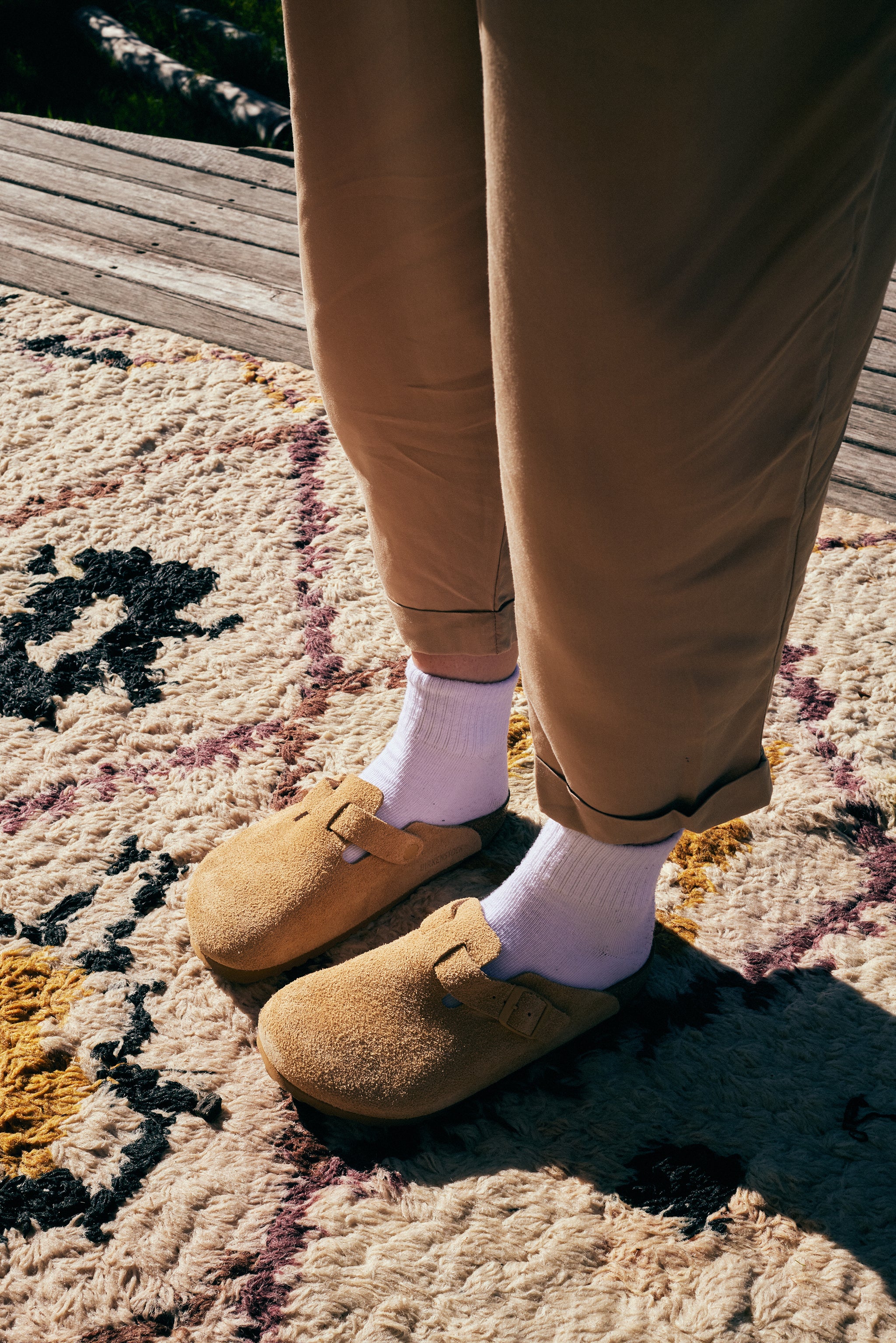 Birkenstock Boston - Latte Cream Suede Leather