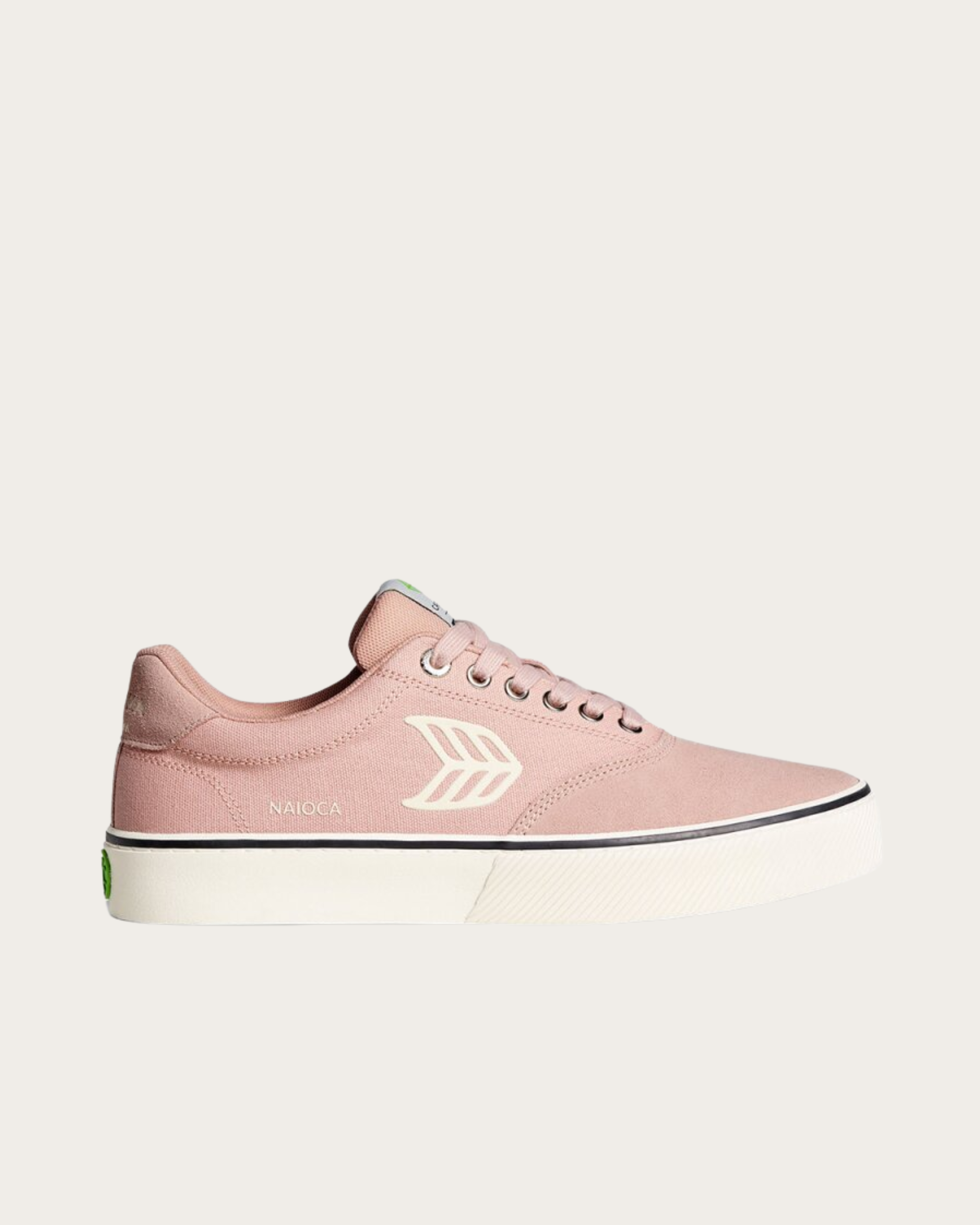 NAIOCA Skate Rose Suede and Canvas Ivory Logo Sneaker
