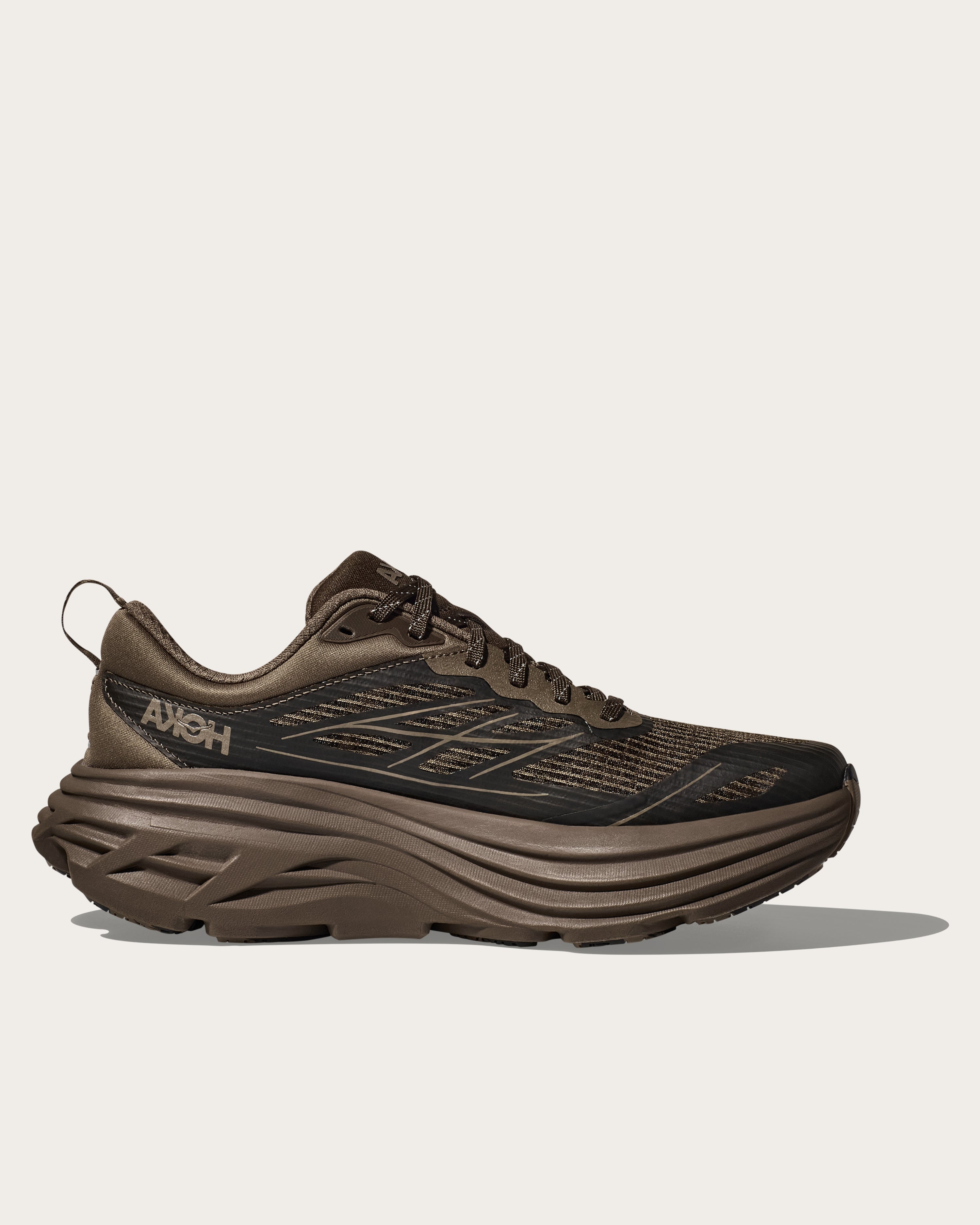 Hoka Stealth/Tech Bondi 8 Caged - Deep Umber