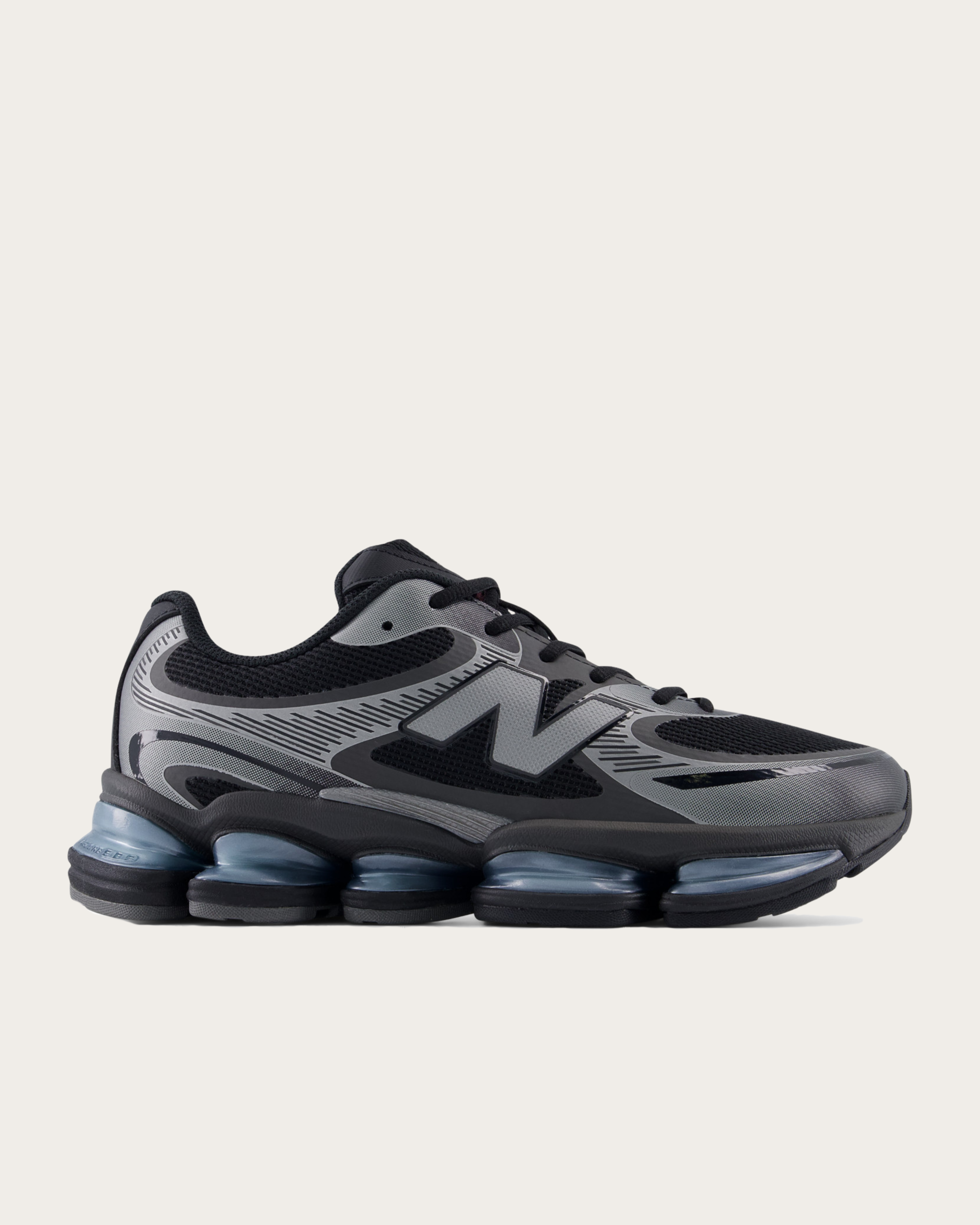 New Balance 2000 - Black with Dark Silver Metallic and Light Chrome Blue