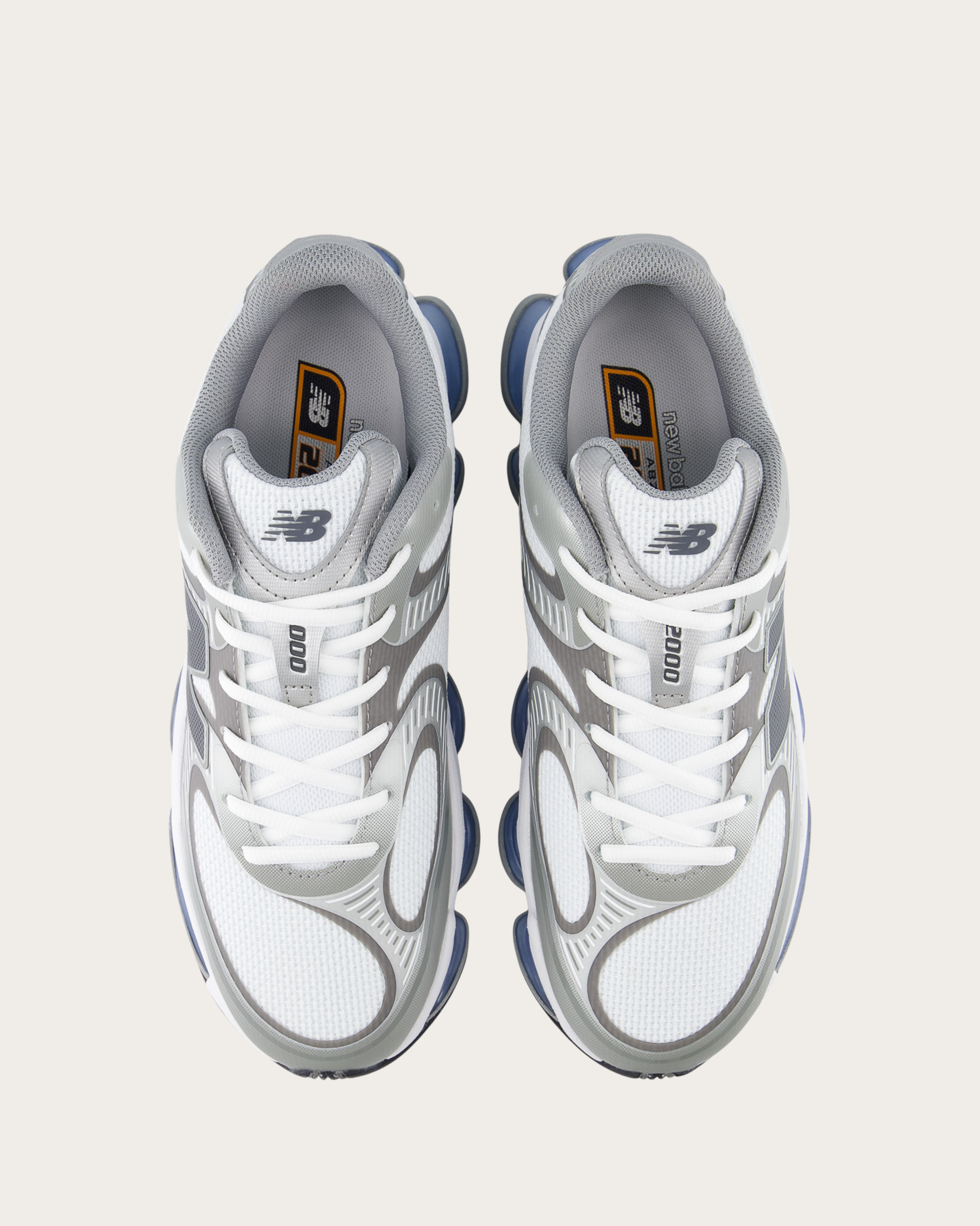 New Balance 2000 - White with Silver Metallic and Castlerock