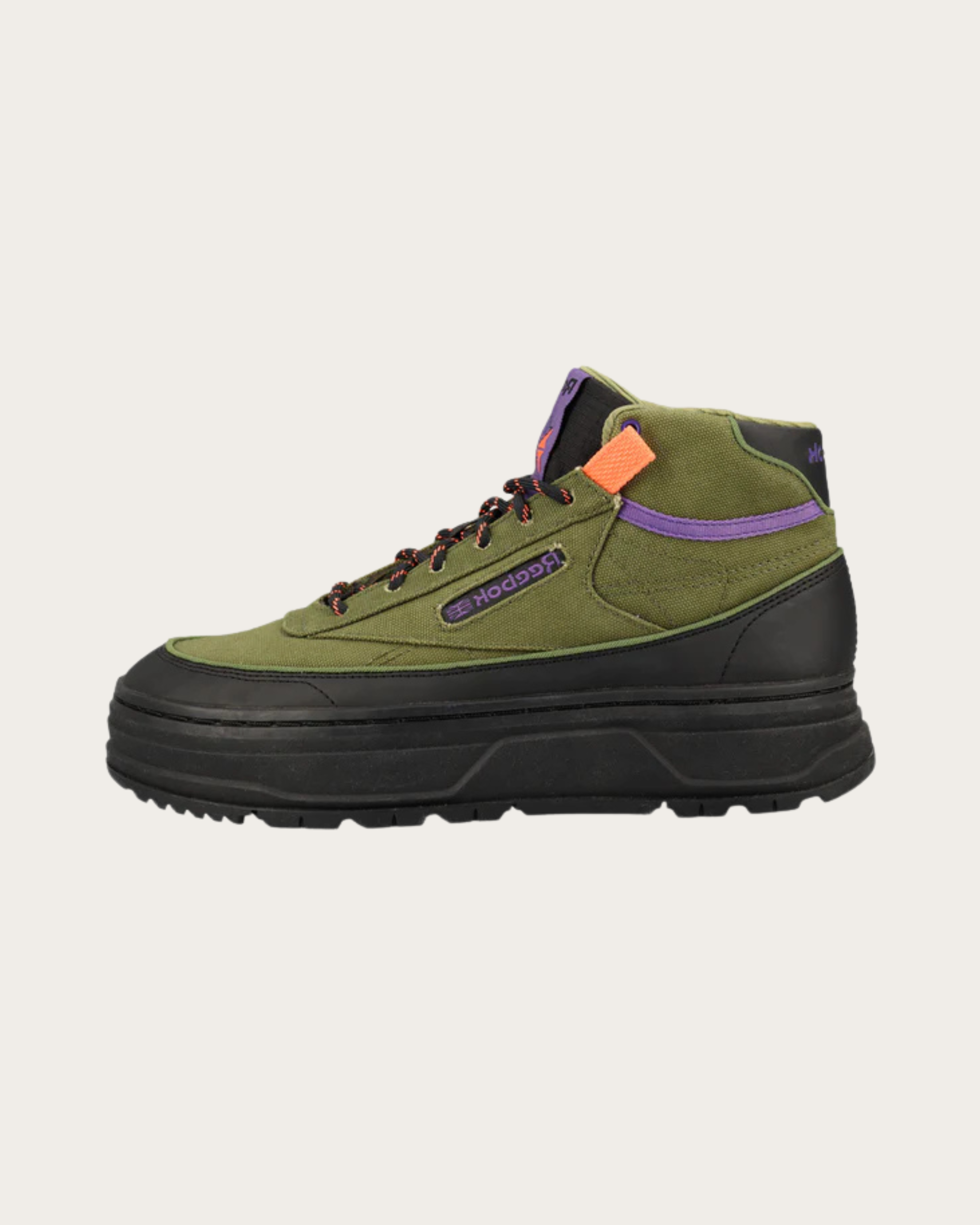 Reebok Club C Geo Mid - Black, Earth Green & Dynamic Purple