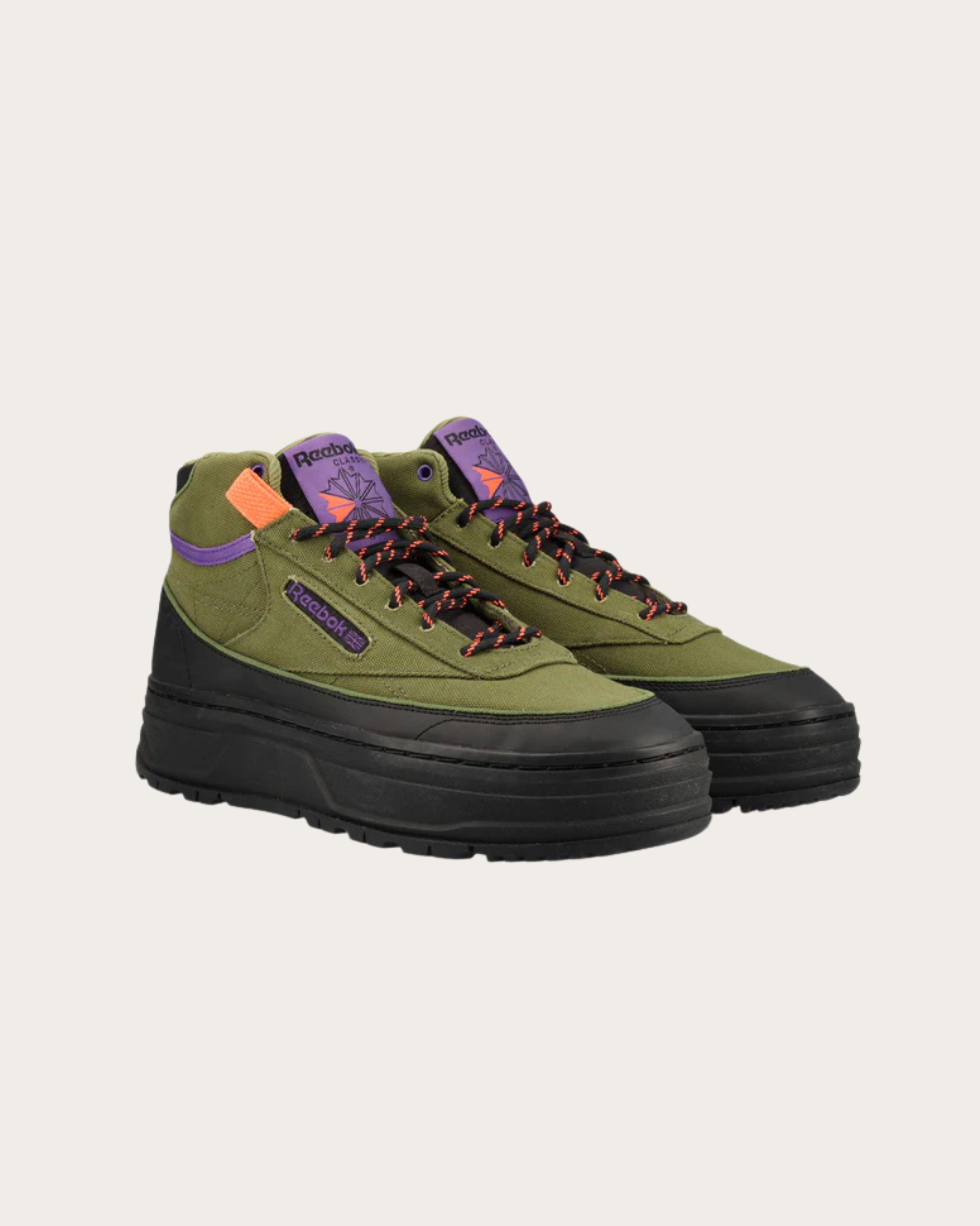 Reebok Club C Geo Mid - Black, Earth Green & Dynamic Purple