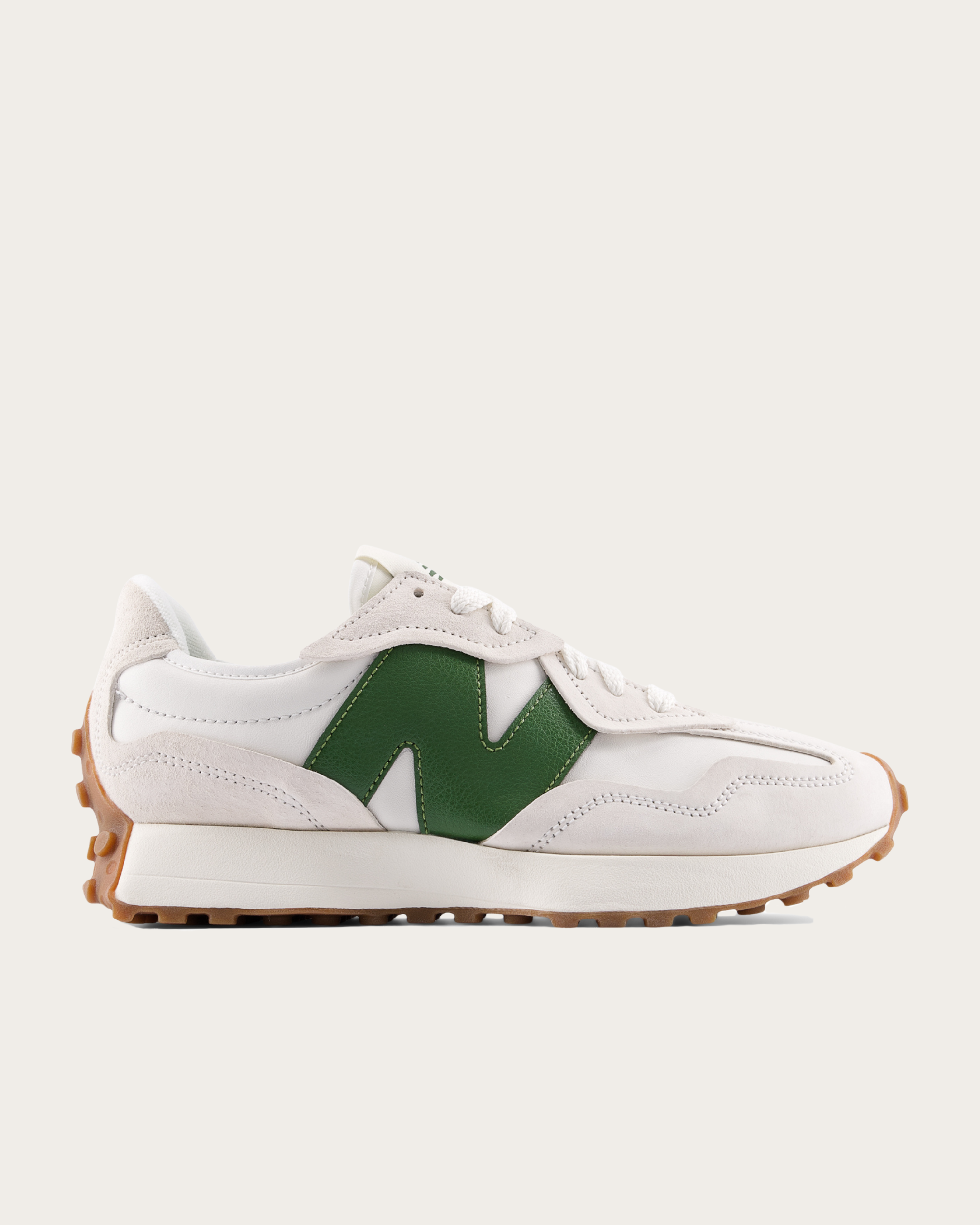 New Balance 327 - Linen with Dark Alpine Green