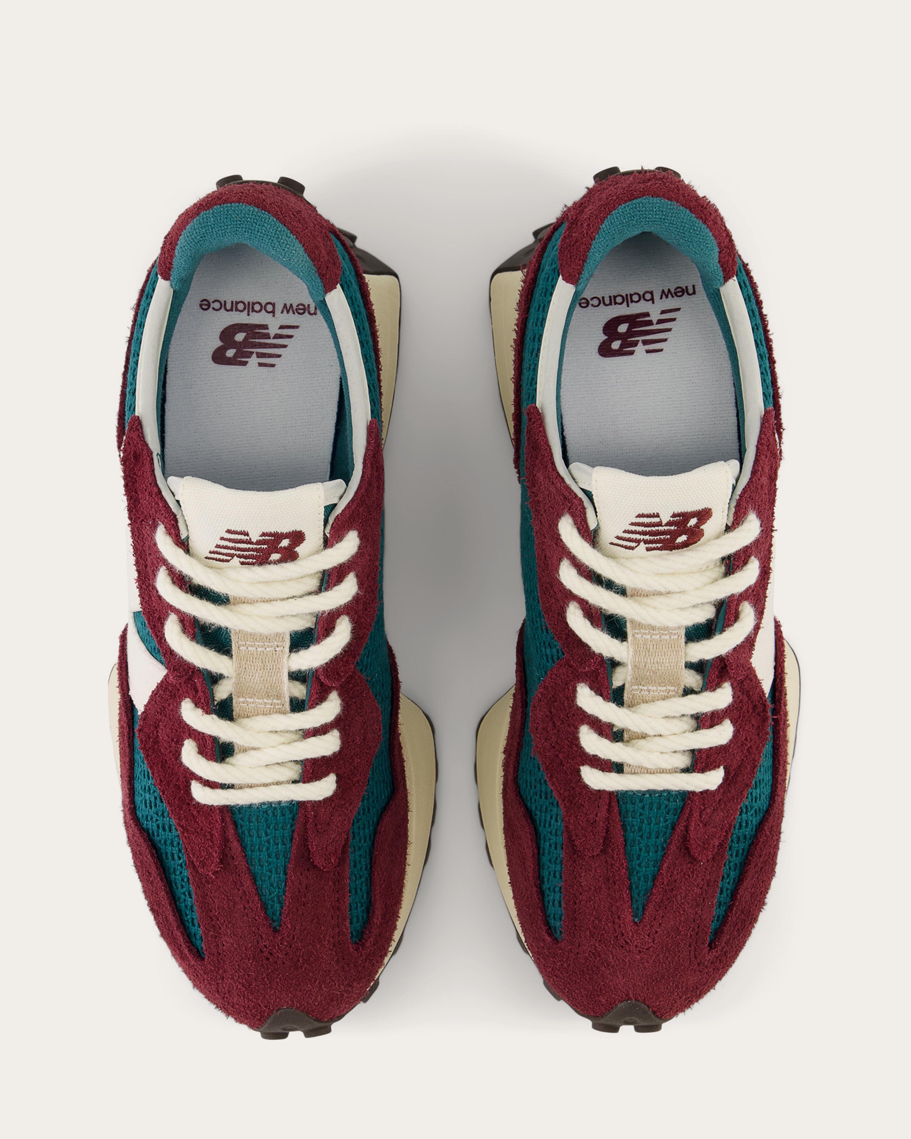 New Balance 327 Burgundy and Vintage Teal