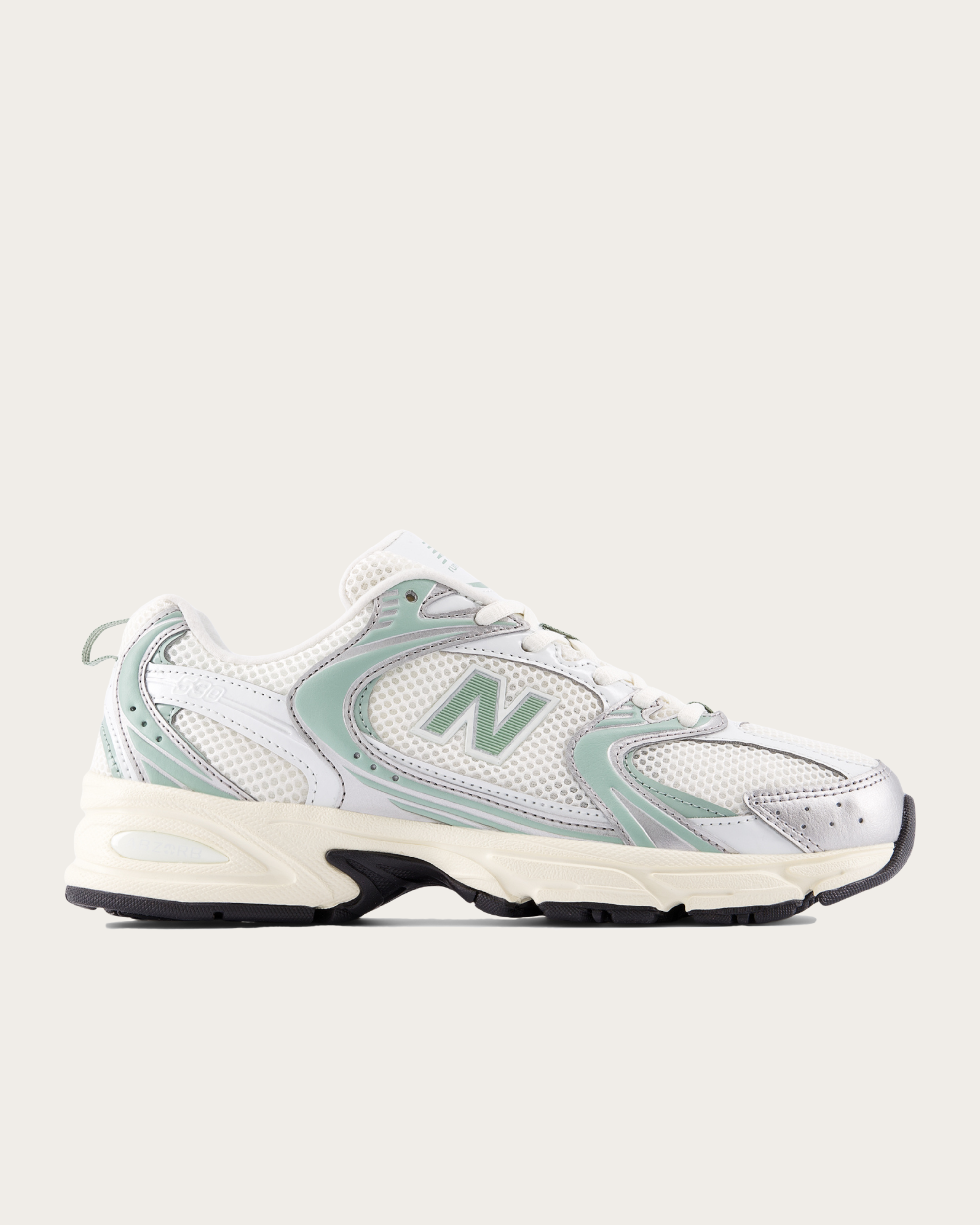 New Balance 530 - Silver Metallic and Mosaic Green