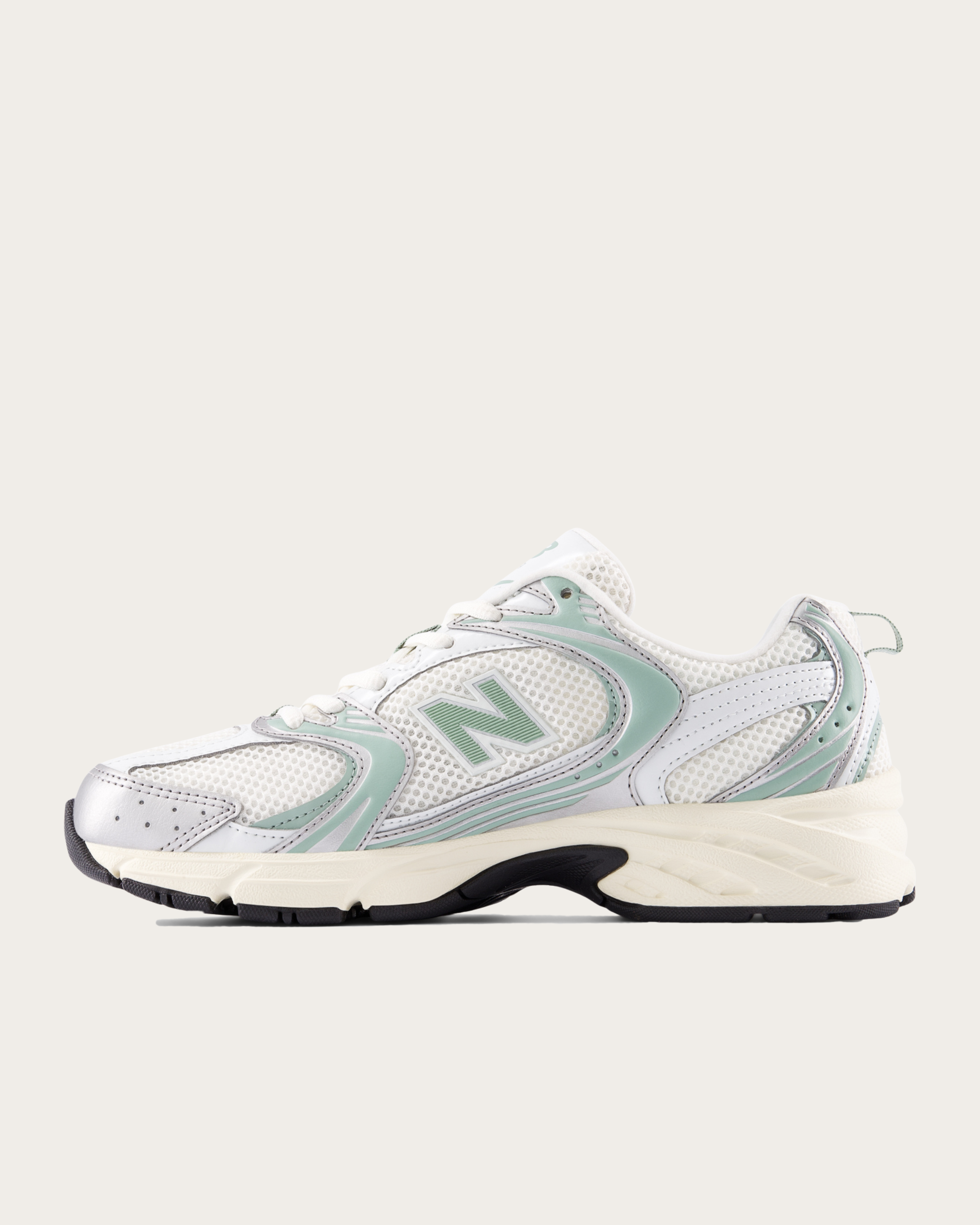 New Balance 530 - Silver Metallic and Mosaic Green