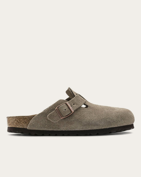 新品 BIRKENSTOCK Boston taupe 38 24.5 Birkenstock Boston - SFB Taupe Suede Leather