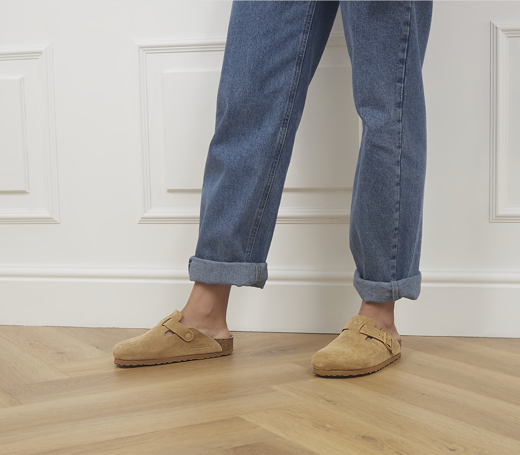 Birkenstock Boston - Latte Cream Suede Leather